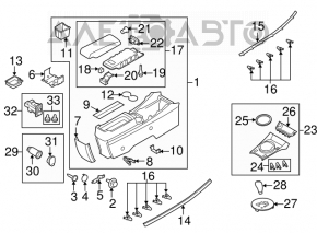 Consola centrală cu cotieră și suporturi pentru pahare Mazda CX-7 06-09