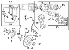 Суппорт передний левый Mazda CX-7 06-09 ржавый, закисли поршня