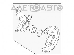 Butucul roții față dreapta Mazda CX-7 06-09 cu capacul de protecție îndoit.