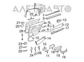 Capacul ușii cardul din spate stânga Mercedes W211 bej