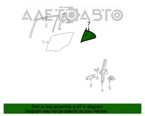 Стекло двери треугольник заднее правое Mercedes W211