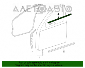 Moldură ușă-sticlă față dreapta centrală Mercedes W211