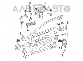 Петля двери верхняя передняя правая Mercedes W211