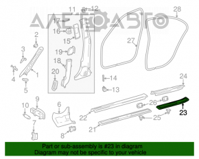 Capac prag exterior spate stânga Mercedes W211 crom