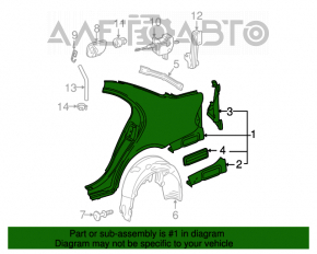 Aripa spate stânga Mercedes W211 verde.