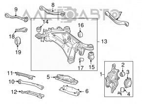 Butucul roții din spate stânga Mercedes W211