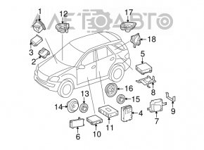 Динамик дверной передний правый верх Mercedes W164 ML X164 GL W251 R