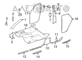 Capacul pragului interior din față dreapta Mercedes W164 ML bej.