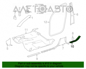 Garnitură prag, interior spate dreapta Mercedes W164 ML bej, ghidaj rupt