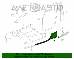 Capacul stâlpului central dreapta jos Mercedes W164 ML bej.