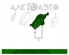 Зеркало боковое левое Mercedes W164 ML 16 пинов, поворотник, белое