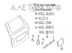 Moldura portbagajului Mercedes W164 ML 06-11 cu iluminare