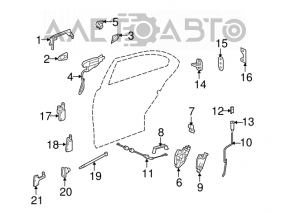 Механизм ручки двери задней левой Mercedes W221