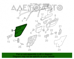 Обшивка двери карточка задняя левая Mercedes W221 long черн