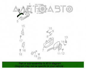 Mânerul ușii exterioare din spate dreapta pentru Infiniti FX35 FX45 03-08