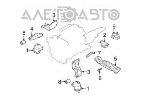 Подушка кпп Infiniti FX35 03-08 AWD