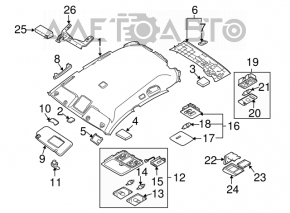 Обшивка потолка Infiniti FX35 FX45 03-08 серый под люк