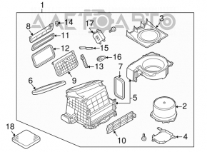 Corpul ventilatorului de încălzire Infiniti FX35 FX45 03-08