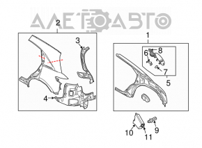 Aripa spate dreapta a un sfert de Infiniti FX35 FX45 03-08