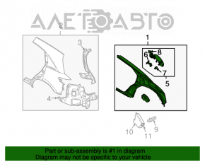 Aripa spate dreapta a un sfert de Infiniti FX35 FX45 03-08