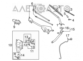 Duza de spalat parbrizul pentru Infiniti FX35 FX45 03-08 fara capac