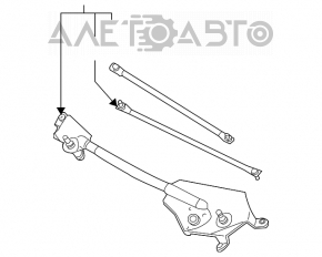 Trapezul de curățare a parbrizului cu motor pentru Infiniti FX35 FX45 03-08.