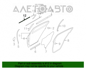 Moldura ușii spate stânga superioară Infiniti G25 G35 G37 4d 06-14