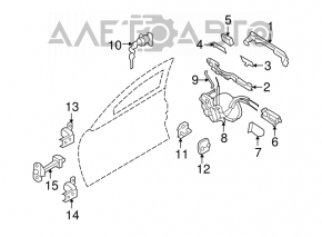 Ограничитель двери передней правой Infiniti G25 G35 G37 4d 06-14