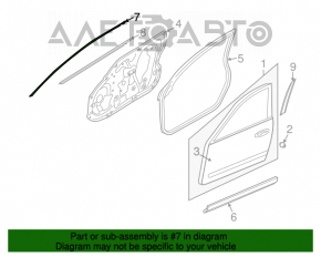 Молдинг двери верхний передней левой Infiniti G25 G35 G37 4d 06-14