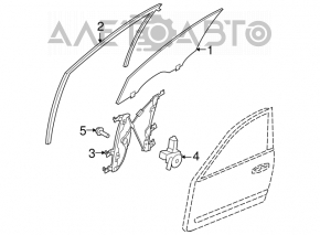 Стекло двери передней правой Infiniti G25 G35 G37 4d 06-14 песок, царапины