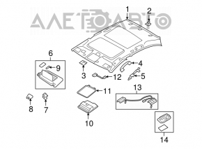 Plafonul de iluminare pentru pasagerul Infiniti G25 G35 G37 4d 06-14