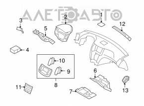 Capacul de bord pentru genunchi Infiniti G25 G35 G37 4d 06-14