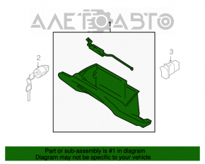 Cutie de mănuși, compartiment de depozitare Infiniti G25 G35 G37 4d 06-14 negru