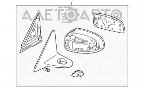 Oglindă laterală dreapta Infiniti G25 G37 4d 09-13, 9 pini, grafit