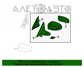 Oglindă laterală dreapta Infiniti G25 G37 4d 09-13, 9 pini, grafit