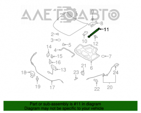 Amortizorul capotei dreapta pentru Infiniti G25 G35 G37 4d 06-14.