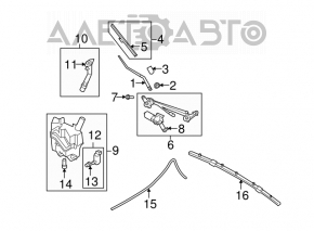 Matura trapezoidală cu motor pentru Infiniti G25 G35 G37 4d 06-14.