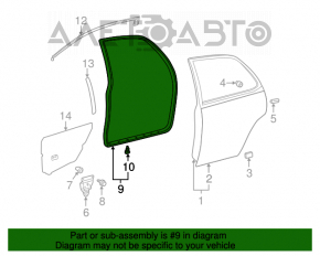 Уплотнитель двери задней правой Lexus ES300 ES330