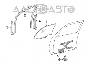 Geam electric cu motor, dreapta față, Lexus ES300 ES330.