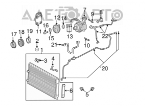 Furtunul de aer condiționat din fier/cauciuc pentru Toyota Camry V30 2.4