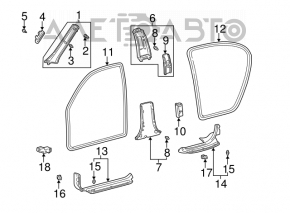 Capac prag frontal stânga gri pentru Lexus ES300 ES330