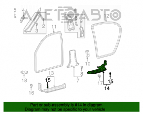 Capacul pragului din spate dreapta, negru, pentru Lexus ES300 ES330.