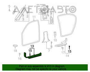 Capacul pragului din față dreapta, negru, pentru Lexus ES300 ES330.