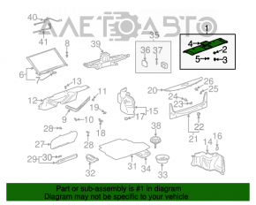 Raftul din spate negru sub cortina pentru Lexus ES300 ES330.