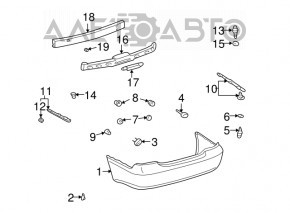 Кронштейн заднего бампера верхний левый Toyota Camry v30 2.4 новый OEM оригинал