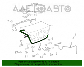 Уплотнитель крышки багажника Lexus ES300 ES330