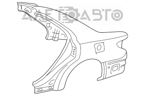 Aripa din spate dreapta a un sfert de Lexus ES300 ES330, albastră.