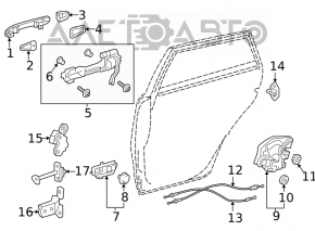 Замок двери задней левой Lexus CT200h 11-17