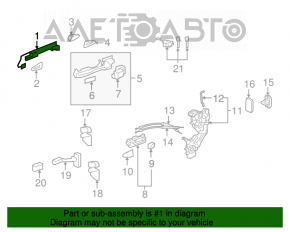 Mânerul ușii exterioare din spate stânga pentru Lexus LS460 LS600h 07-12, fără cheie, crom