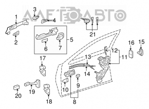 Buclele ușii din spate dreapta inferioară pentru Lexus GS300 GS350 GS430 GS450h 06-11.